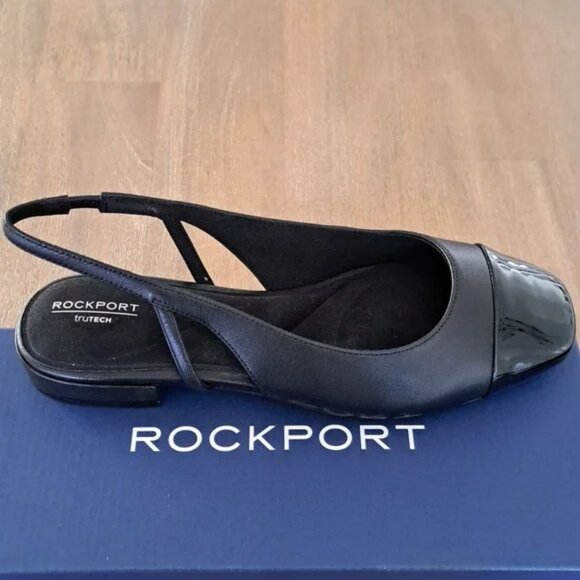 Rockport Shoes - Rockport Sagey Slingback Ballet Flats - Color: Black - Size: 8 Wide